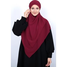 MARQUANT Hazır Bağlamalı Şifon Peçeli Üç Katlı Üçgen Tesettür Hijab Sufle