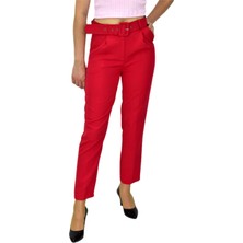 Woow Kadın Kemerli Bilek Pantolon BGL-ST03690