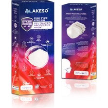 Akeso Ffp2 Premium Kore Tipi Ce-Iso Sertifikalı 10 Lu 10 Paket Beyaz