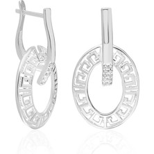 Adal Silver Gümüş Desenli Oval J Küpe