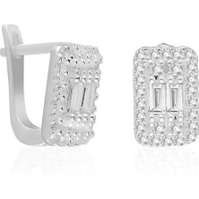 Adal Silver Kadın 925 Ayar Gümüş Baget Küpe