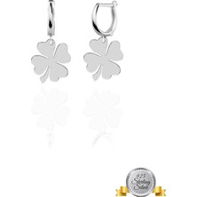 Adal Silver Kadın 925 Ayar Gümüş Yonca Küpe