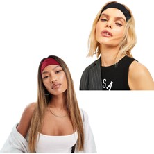 Salvia Dione 2'li Saç Bandı Seti - Kombin Esnek Kaymaz Günlük Moda Kadın ve Erkek Yoga Pilates Tenis Koşu Trekking Squat Fitness Spor Saç Bantları - Makyaj Yüz Yıkama Cilt Bakımı 2'li Saç Bandı Seti