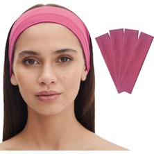 Salvia Dione 4'lü Spor Saç Bantları - Elastik Kaymaz İnce Saç Ter Kafa Bandı Bandana, Kadın & Erkek Koşu Fitness Yoga Pilates Makyaj Yüz Yıkama Atletik Egzersiz 4'lü Saç Bandı Seti Pembe Melanj