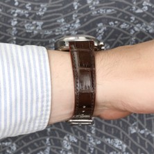 Onywatch 22 mm Gerçek Dana Derisi Kroko El Yapımı Kordon 22 mm Deri Kordon 22 mm Deri Kayış 22 mm Deri Saat Kordonu 22 mm Kordon