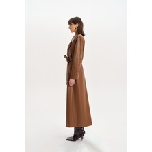 Tailor's Room Vegan Deri Trençkot - Sütlü Kahve
