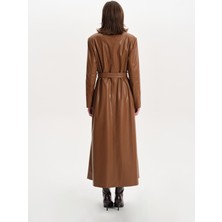 Tailor's Room Vegan Deri Trençkot - Sütlü Kahve