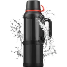 Tekno Trust Çelik 4 Litre Aile Boy Paslanmaz Çelik Okadi Termos Dağcı Termos 4,5 L Içecek Siyah 48 Saat