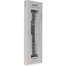 Guoi Apple Watch 41MM Node Taşlı Kordon - Siyah