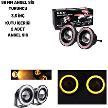 Fiat 500 L 2023 Uyumlu 89 mm Angel Sis Beyaz Turuncu 3.5 Inç 12/24 Volt (2 Adet)