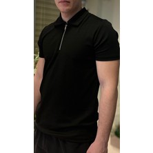 Kastrioti Yarım Fermuarlı Polo Yaka T-Shirt