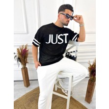 Elku Moda T-Shirt Nefes Alabilen Terletmez Pamuklu Fileli Tişört Oversize Tshirt Sıfır Kol Tişört