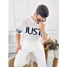 Elku Moda T-Shirt Nefes Alabilen Terletmez Pamuklu Fileli Tişört Oversize Tshirt Sıfır Kol Tişört