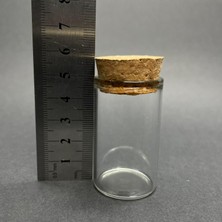 Labshop41 20ML Mantar Tıpalı Cam Şişe - 20 cc Geniş Ağızlı Mantar Tıpalı Cam Şişe 30X50 mm x 10 Adet