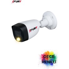 Fury Gece Renkli  5mp Lens 2mp 1080P Full Hd Suya Dayanıklı Güvenlik Kamerası Ultra LED Renkli Gece Görüş