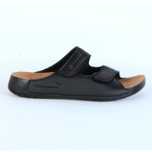 Ayakcenter Naturella Siyah Cırtlı Kadın Düz Terlik