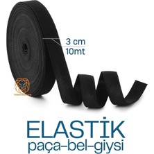 Transformacion  Yassı Bel Paça Giysi Lastiği 10 Metre 3 cm Siyah 720670