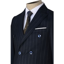 Cengiz Inler Kalın Çizgili Kruvaze Erkek Takım Elbise