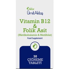 Dr. Ümit Aktaş Vitamin B12 & Folikasit - Aktif B9 (30 Çiğneme Tableti)