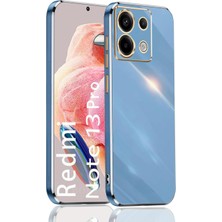 Dexmon Xiaomi Redmi Note 13 Pro 4g Uyumlu Silikon Kılıf 3D Kamera Korumalı Arkası Renkli Kenarları Parlak Dore Tasarım Kapak