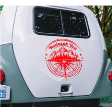 Sticker Usta Pusula Dağ Orman 4x4 Offroad Adventure Araba Oto Karavan Sticker 00081
