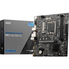 MSI MB Pro H610M-G Soket 1700 Ddr5 5600MHZ(OC) HDMI VGA Dp M.2 Usb3.2 1x 1g Lan Matx