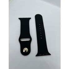 The Monka Apple Watch Uyumlu 42-44-45-49 mm Uyumlu Siyah Silikon Kordon