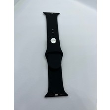 The Monka Apple Watch Uyumlu 42-44-45-49 mm Uyumlu Siyah Silikon Kordon