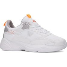 Çiğdem Kundura 2860 M-P-Kalın Taban Hava Alabilen Spor Sneaker Nayakkabı - Beyaz-Gri - 37