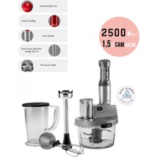 Karaca Turbo Doğrayıcı, Dilimleme Rondo, Blender 2500W Yüksek Güç 8 In 1 Mikser Seti & Mutfak Robotu