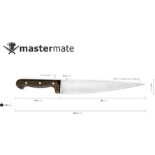 Mastermate Knives 42,5 cm Şef Bıçağı - Yüksek Kalite Paslanmaz Çelikten El Yapımı - Vintage Görünümlü Kompozit Malzeme Sap - Isim Yazılabilir