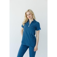 Dr. Mitra Kadın Fermuarlı  Likralı Cerrahi Hemşire Doktor Takım