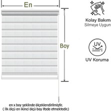 Binbir Perde Beyaz Pileli Düz Zebra Perde