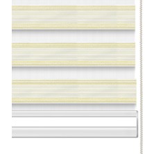 Binbir Perde Sarı Simli Pileli Zebra Perde