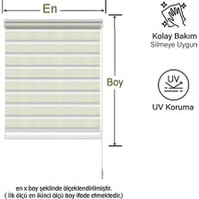Binbir Perde Krem Pileli Düz Zebra Perde