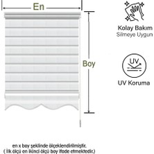 Binbir Perde Binbirperde Beyaz Pileli Dilimli Zebra Perde