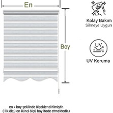 Binbir Perde Gri Simli Pileli Dilimli Zebra Perde