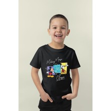 Çocukça Giy Çocukçagiy Mickey Mouse  Baskılı Unisex Çocuk Pamuklu Bisiklet Yaka Tshirt