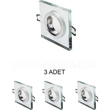 Cata CT-6556 Sardunya Dekoratif Cam Spot Kasası - 3’lü Paket