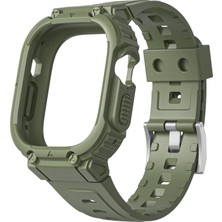 Wiwu Watch 42MM Uyumlu  WI-WB014 Armor Serisi 2in1 Sert Pc Kasa Koruyuculu Silikon Kordon Yeşil