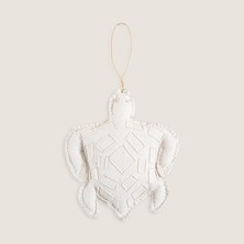 Chakra Flat Turtle Asılabilir Dekoratif Obje Krem