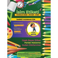 Letbil Reklam Okul Etiketi Kalem Defter Etiketi, Pepee Etiketi - 40 Adet 5cm Opak Sticker