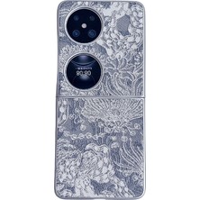 ZSZH Huawei P50 Pocket Için Nakış Tarzı Kılıf (Yurt Dışından)