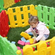 Çocuk Oyun Çiti - 120 Parça Renkli Tuğlalar - Oyun Alanı Set - Güvenli Alan - Çocuk Aktivite Alanı