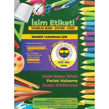 Letbil Reklam Okul Etiketi, Kalem Defter Etiketi, Fenerbahçe - 100 Adet 3cm Opak Sticker