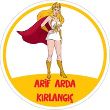 Letbil Reklam Okul Etiketi Kalem Defter Etiketi, She-Ra Okul Etiketi - 40 Adet 5cm Opak Sticker