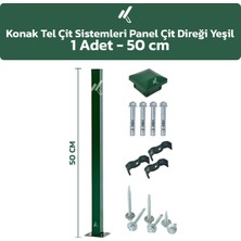 KONAK TEL ÇİT SİSTEMLERİ 1 ADET PANEL ÇİT DİREĞİ 50 CM AKSESUARLAR DAHİL