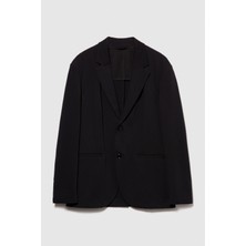 Sisley Rahat Kalıp Astarsız Ceket Erkek Siyah Mont - 323A285SSW015
