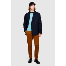 Sisley Esnek Slim Fit Chino Pantolon Erkek Kahverengi T-Shirt - 323A4JGCSF03E