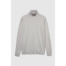 Sisley Koton Karışımlı Dik Yaka Kazak Erkek Siyah Kazak - 323A10F2S2244